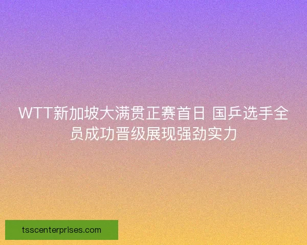 WTT新加坡大满贯正赛首日 国乒选手全员成功晋级展现强劲实力